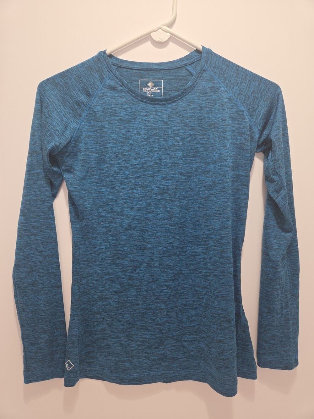 Ragetta Womens Activewear Top Small Blue Long Sleeve Outdoor Athletic Shirt